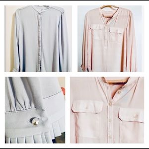 Petite Loft Blouse Bundle (Soft Pink and Blue)